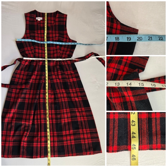 Vtg Kay Windsor Buffalo Plaid Pinafore dress nwot cottagecore Prarie modest M - Picture 14 of 14